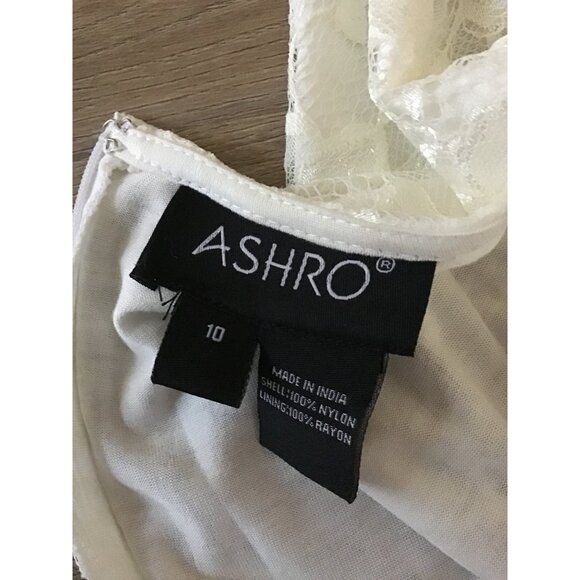 ASHRO- WOMEN'S HOMBRE LACE FULLY LINED MIDI BACK ZIP-UP CLOSURE DRESS SIZE 10 - Picture 5 of 8